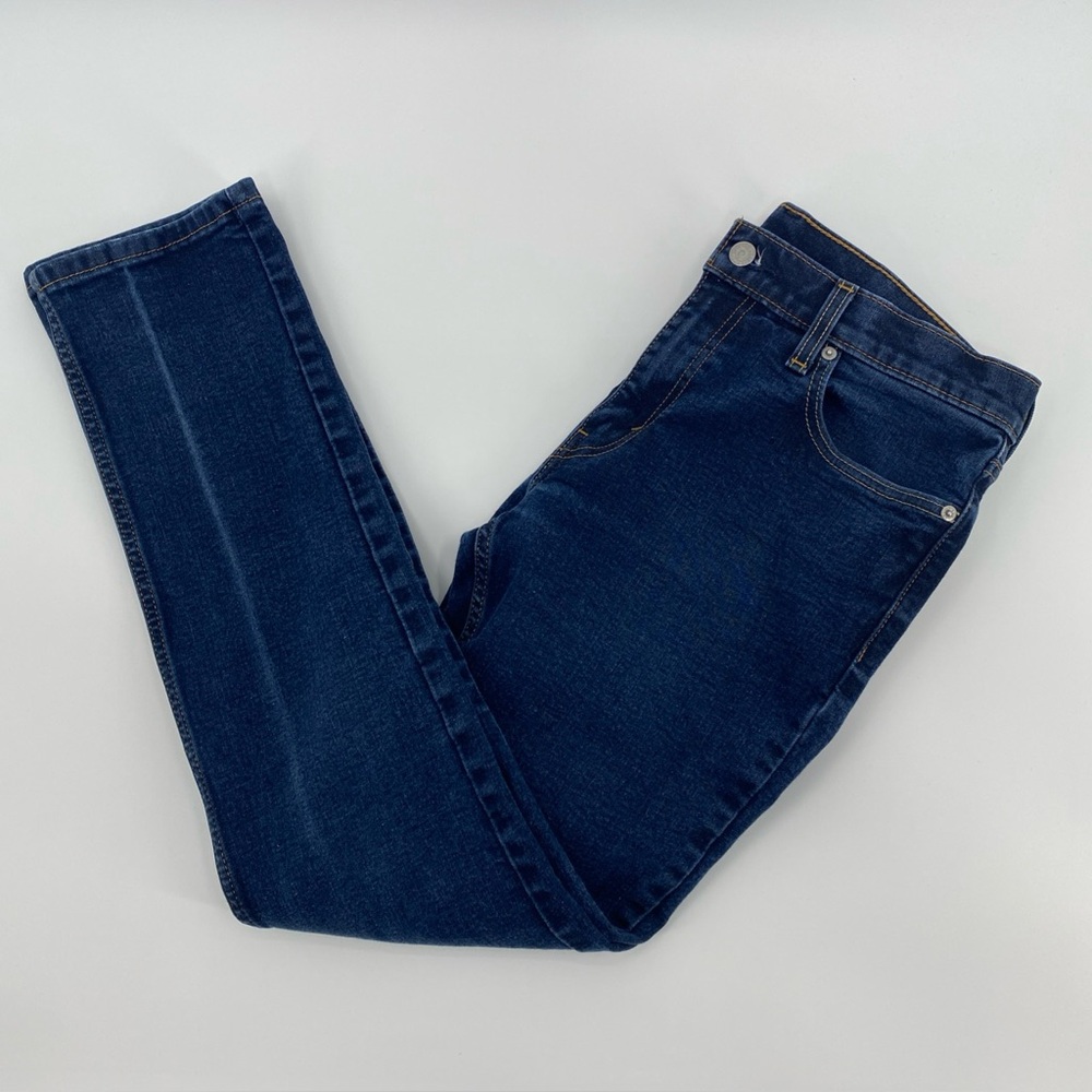 Levis 511 Jeans Mens Tag 33x34 Actual 32x31 Blue Slim Dark Casual Stretch Modern